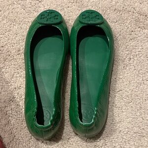 Tory Burch Vibrant Green Flats